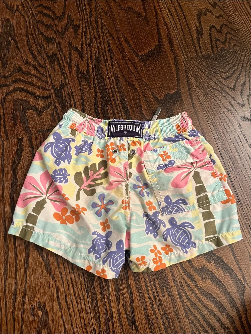 Vilebrequin Turtle Floral Tropical Swim Trunks - Pink, Purple & Orange